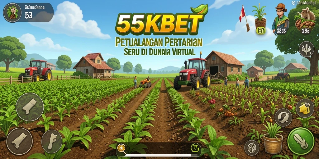 Tampilan gameplay petualangan bertani di 55KBET yang mengasyikkan.