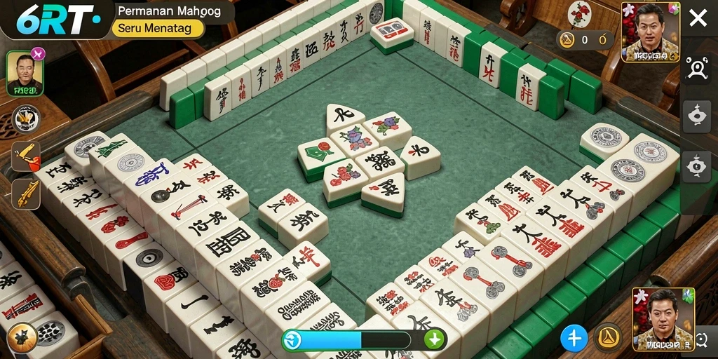 Tampilan gameplay seru dalam 6RT permainan Mahjong.