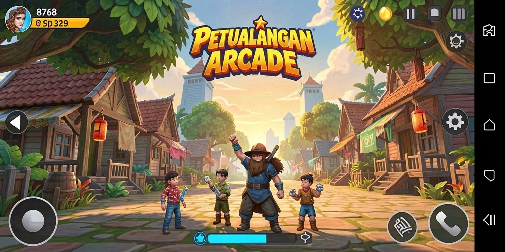 Tampilan gameplay seru di 8768 dengan karakter menarik.