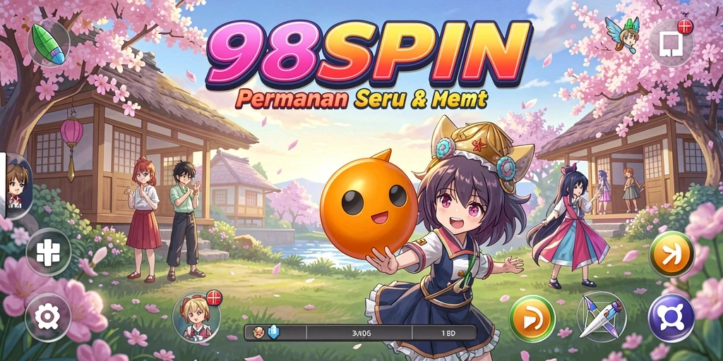 Screenshot gameplay anime 98SPIN yang seru dan penuh warna.