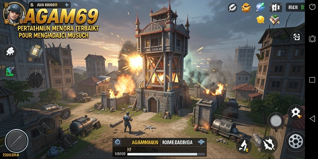Screenshot utama AGAM69 yang menunjukkan aksi menara pertahanan yang mendebarkan.