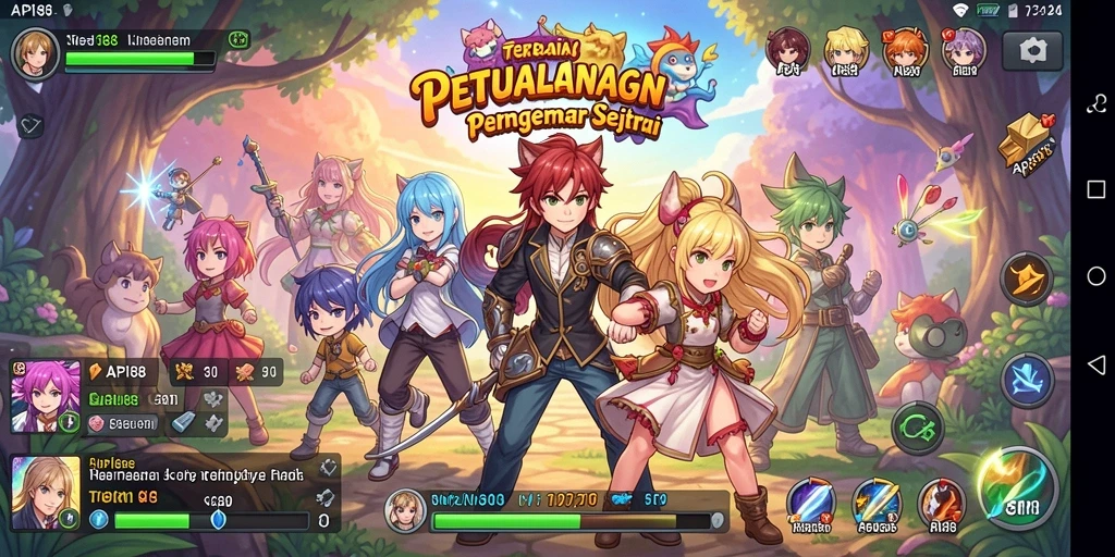 Screenshot gameplay seru dari API88 menampilkan pertarungan karakter anime favorit.