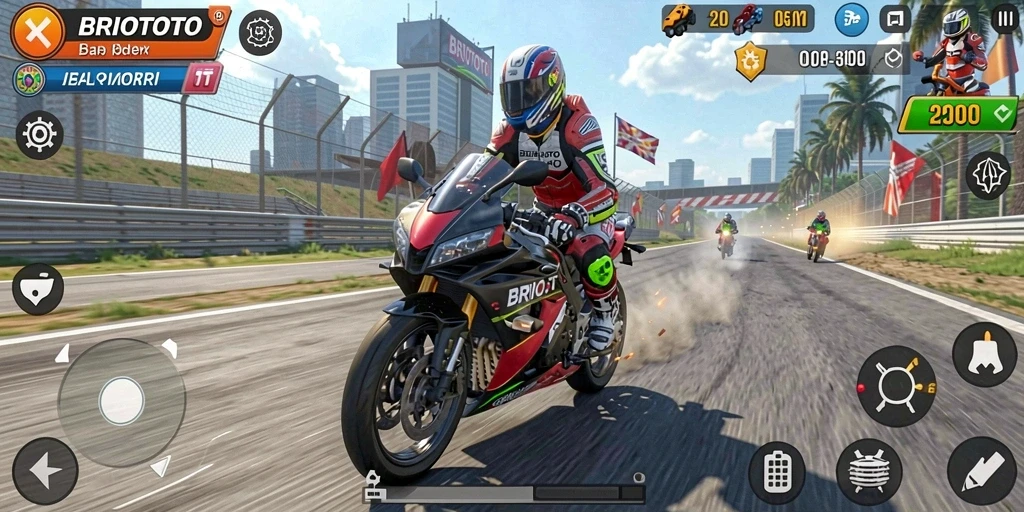 Tampilan menegangkan saat balapan di jalanan dengan BRIOTOTO.