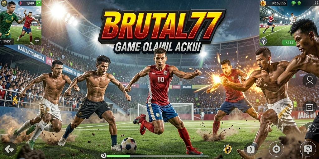 Tampilan gameplay mendebarkan di BRUTAL77 dengan aksi olahraga.