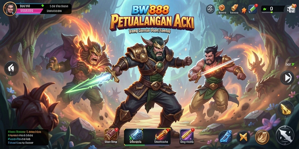 Tampilan gameplay seru dalam BW888 yang menampilkan pertarungan epik.