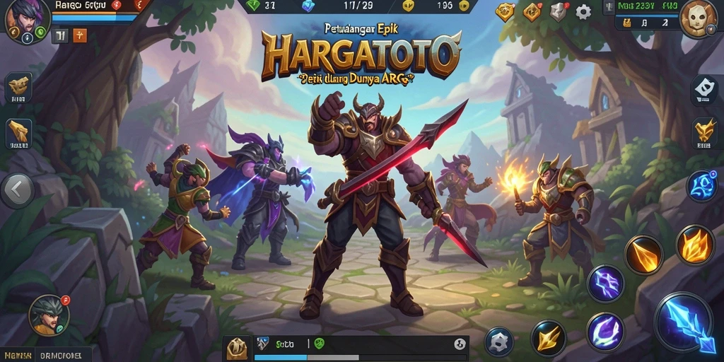 Tampilan gameplay HARGATOTO menunjukkan aksi seru karakter dalam pertempuran.