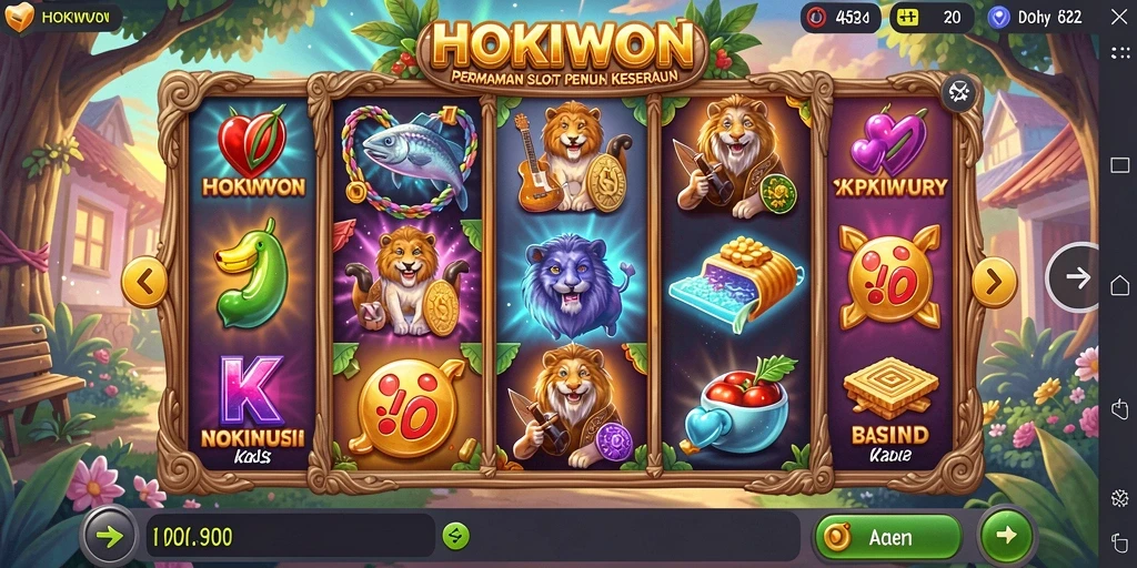Tampilan grafis menarik dari permainan slot HOKIWON.