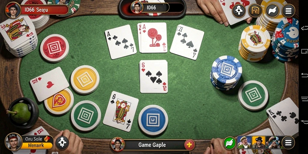 Tampilan gameplay gaple yang menarik dan interaktif dari ID66.