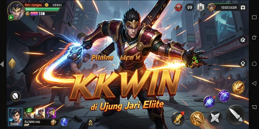Tampilan gameplay dari KKWIN dengan aksi pertarungan yang seru.
