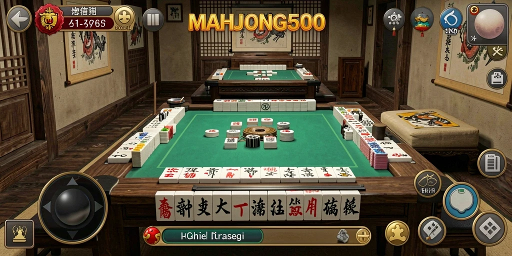 Tampilan gameplay action dari <strong>MAHJONG500</strong>, menyajikan pertarungan strategis yang menarik.