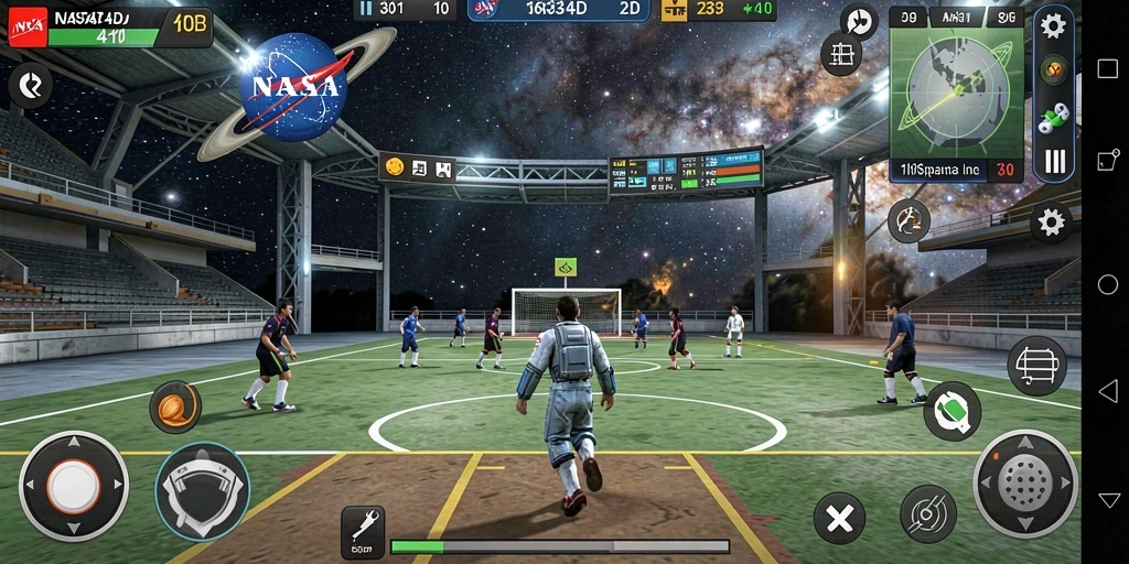 Tampilan gameplay seru dari NASA4D yang menggambarkan aksi olahraga.