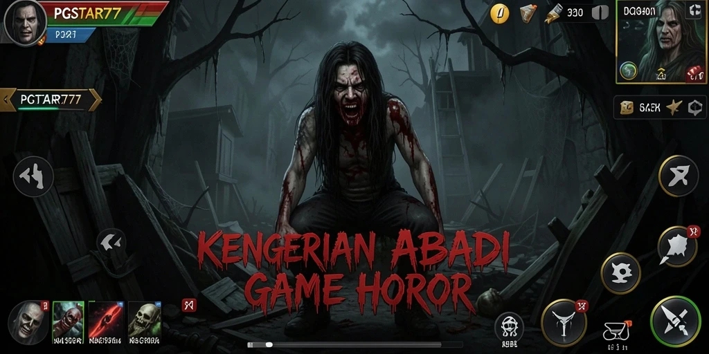 Screenshot PGSTAR777 menunjukkan atmosfer kelam dan menegangkan dari gameplay Horror.