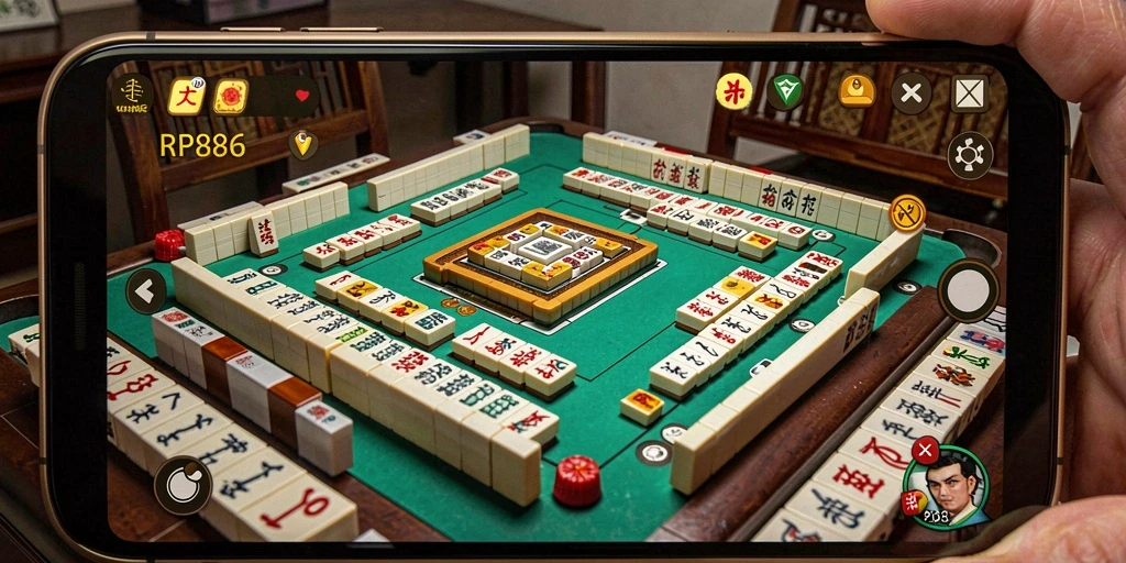 Tampilan gameplay Mahjong yang mengasyikkan dengan desain menarik.