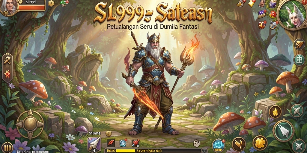Tampilan gameplay <strong>SL999</strong> menunjukkan pertempuran seru dalam dunia fantasi.