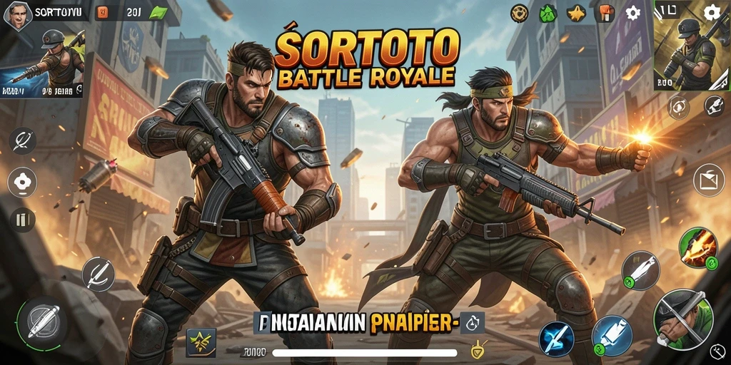 Tampilan gameplay SORTOTO yang seru di medan perang Battle Royale.