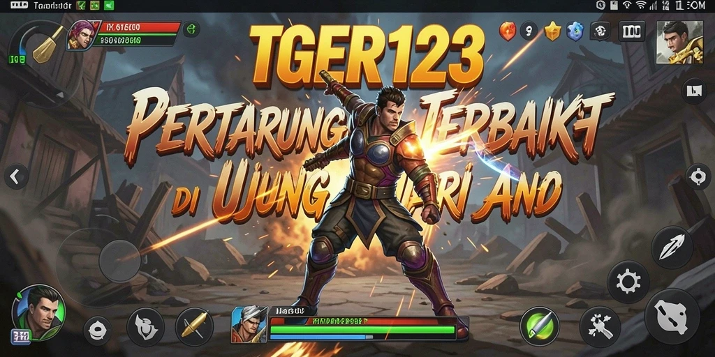 Screenshot gameplay TGER123 menampilkan pertarungan seru dan karakter unik.