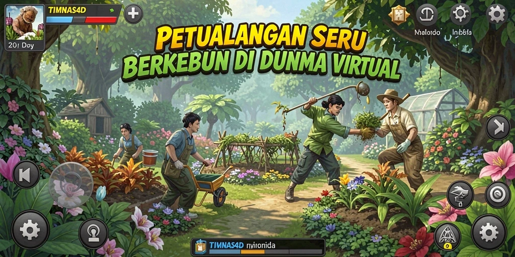 Gameplay seru berkebun di dunia virtual TIMNAS4D.